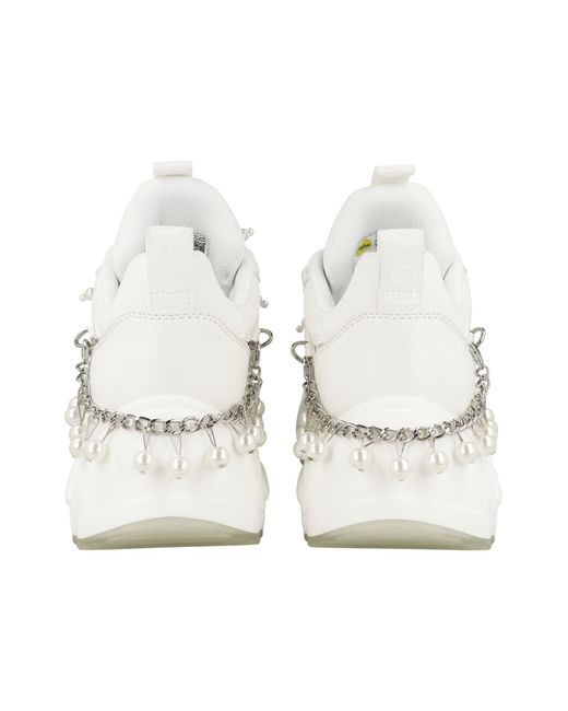 Buffalo White Sneaker Binary Chain Pearl