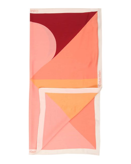 Calvin Klein Orange Schal Colour-Blocked