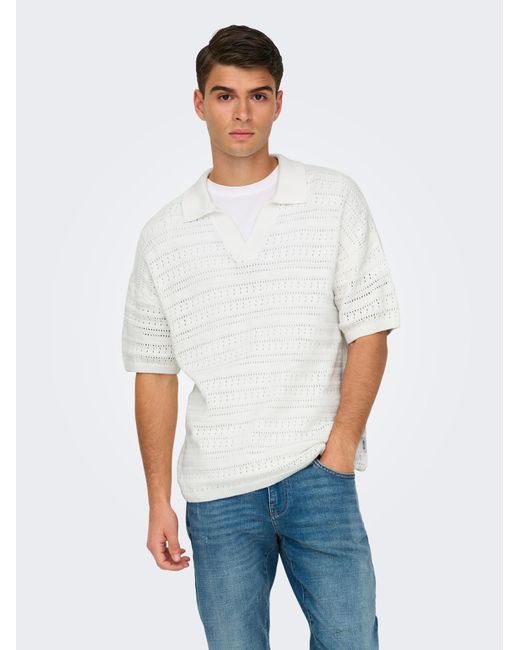 Only & Sons Pullover Grayson in White für Herren