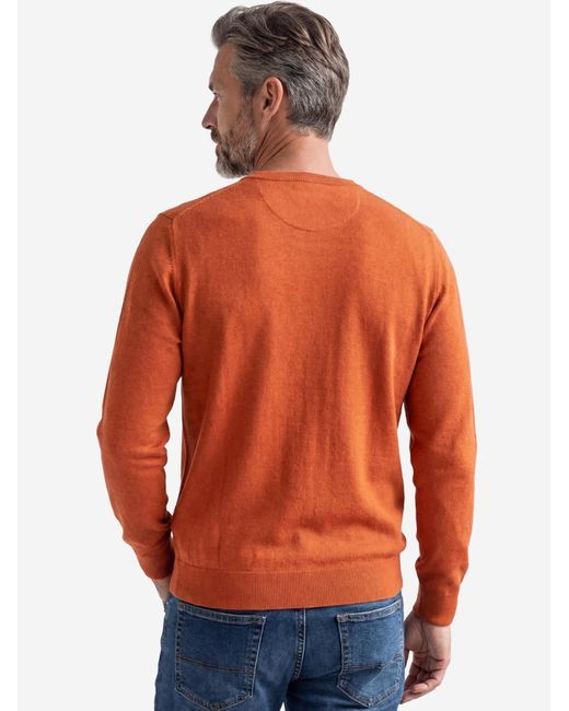Redmond Pullover Basic in Orange für Herren