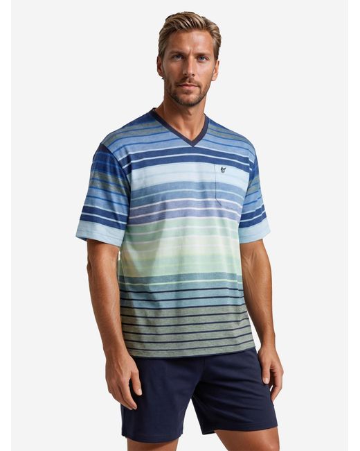 Hajo Pyjama Kurz Klima Komfort in Blue für Herren