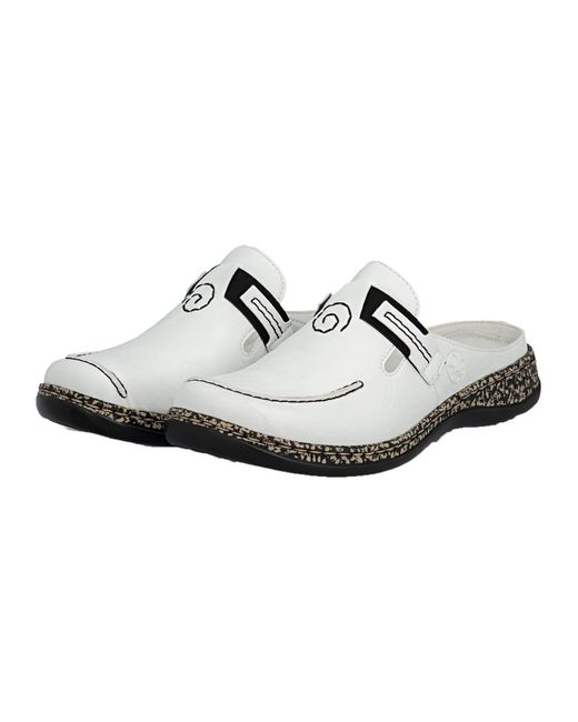 Rieker White Clogs Basic