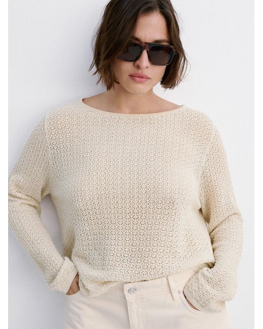 Mango White Pullover Maria