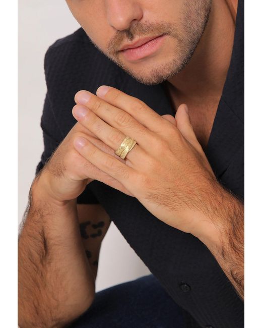 Kuzzoi Ring Feder in Metallic für Herren