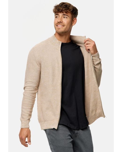 INDICODE Strickjacke in Natural für Herren