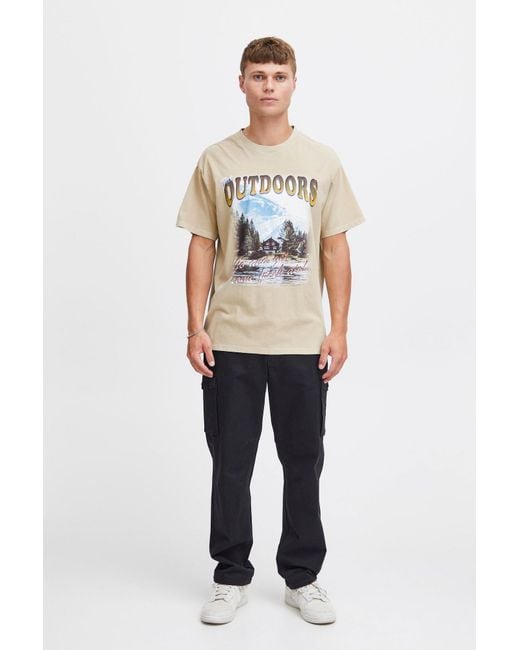 Solid T-Shirt in White für Herren