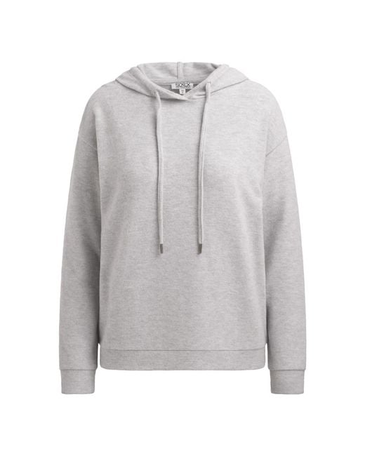 SOCCX Gray Hoodie Aus Flauschstrick