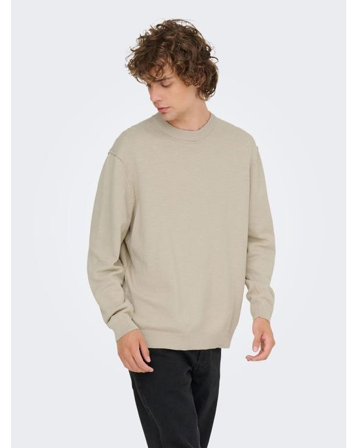 Only & Sons Pullover Onsgame in Natural für Herren