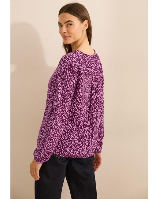 Cecil Purple Gemusterte Bluse