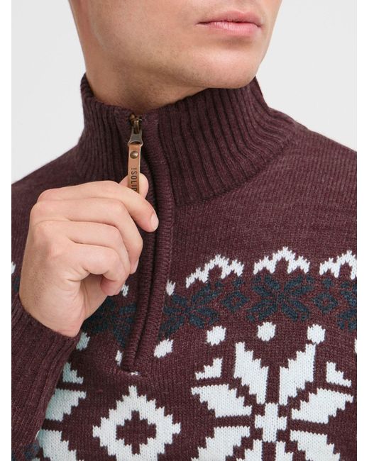 Solid Pullover Norwin in Red für Herren