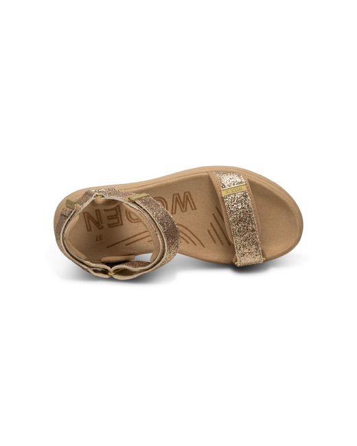 Woden Metallic Sandale 'Line'