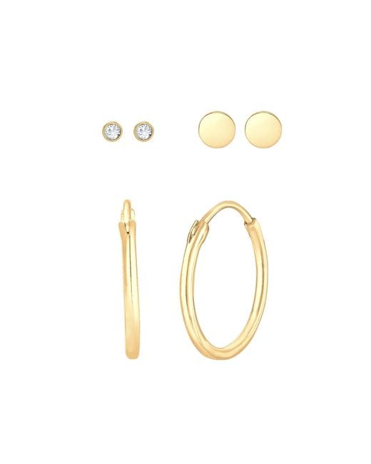Elli Jewelry Metallic Ohrringe Basic Ohrstecker, Creole, Kristall Ohrstecker