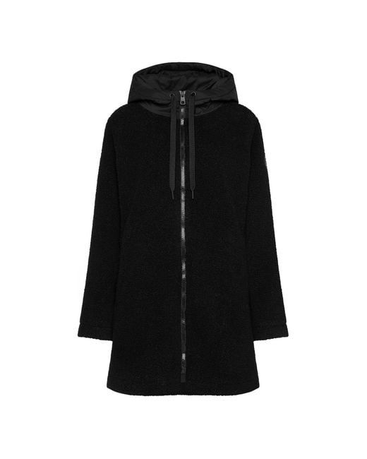 SOCCX Black Kurzmantel Mit Boucl-Optik Und Kapuze