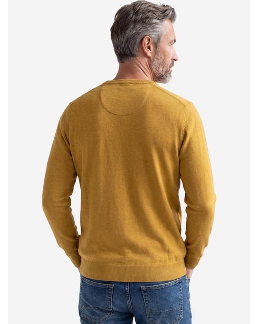 Redmond Pullover Basic in Yellow für Herren