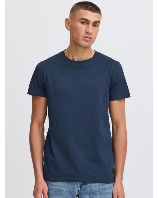 Solid Rundhalsshirt Sdjuan in Blue für Herren