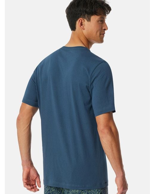 Schiesser Sleepshirt Mix Relax in Blue für Herren