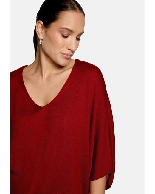 Zero Red Feinstrickpullover Kurzarm