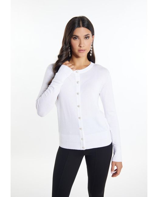 faina White Strickjacke