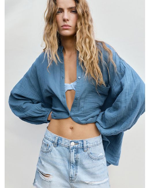 Pull&Bear Blue Bluse