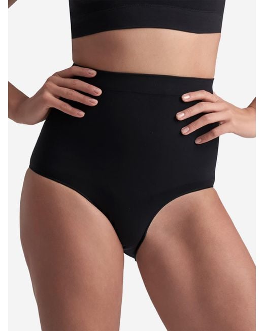 Bye Bra Black Shapingslip Soft Touch Seamless Mid Waist Brief