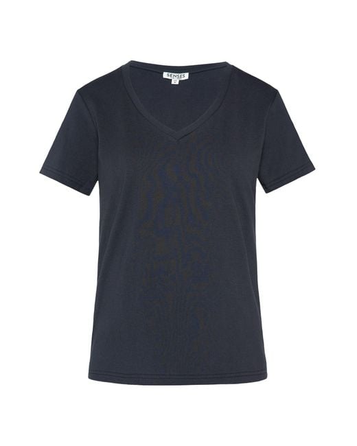 SENSES.THE LABEL Black Basic T-Shirt Ta:Vi Mit V-Ausschnitt