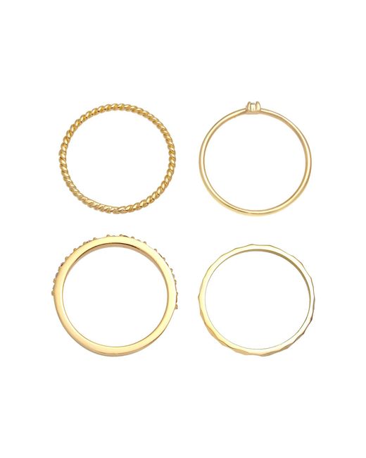 Elli Jewelry Metallic Ring Set Kristall