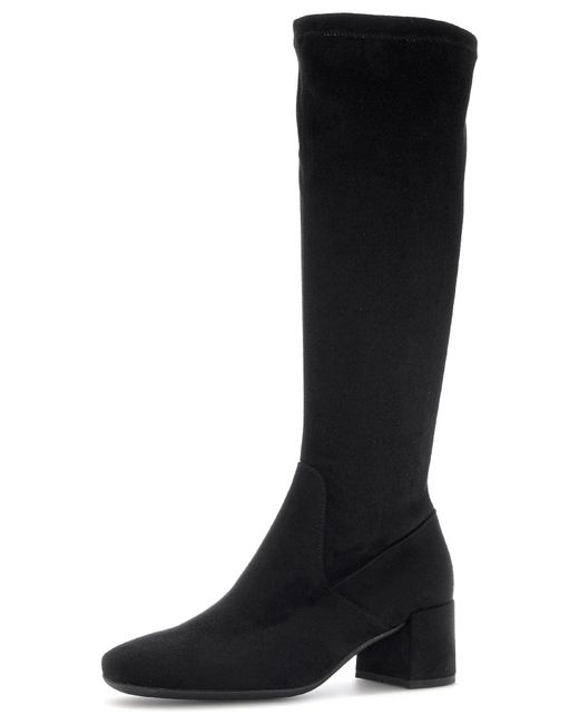 Gabor Black Milano Stiefel, Blockabsatz, Langschaftstiefel, Schafthöhe 42 cm