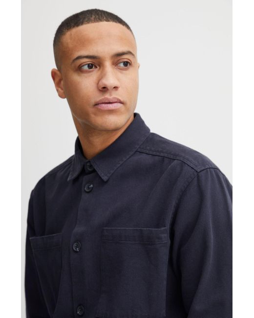 Solid Hemd in Blue für Herren