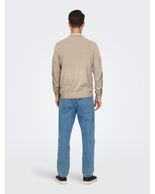 Only & Sons Pullover Onsrex in Natural für Herren