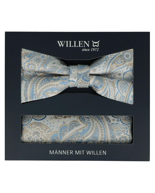Willen Fliege Set Paisley in Blue für Herren