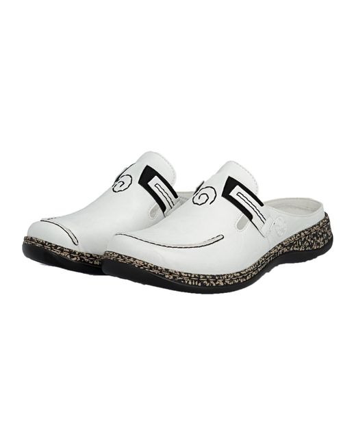 Rieker White Clogs Basic