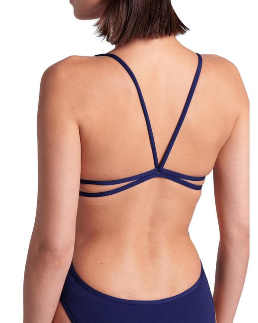 Arena Blue Badeanzug Lace Back Solid