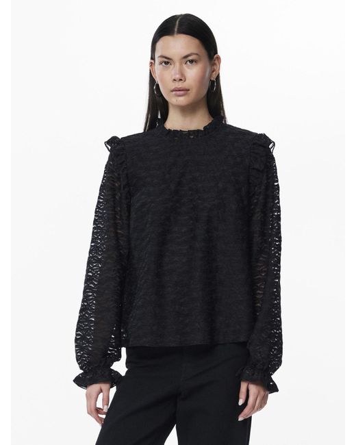Pieces Black Bluse 'Pcjolline'
