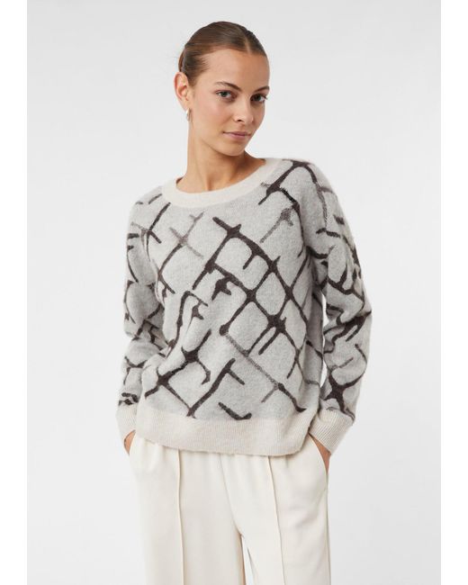 Comma, White Pullover