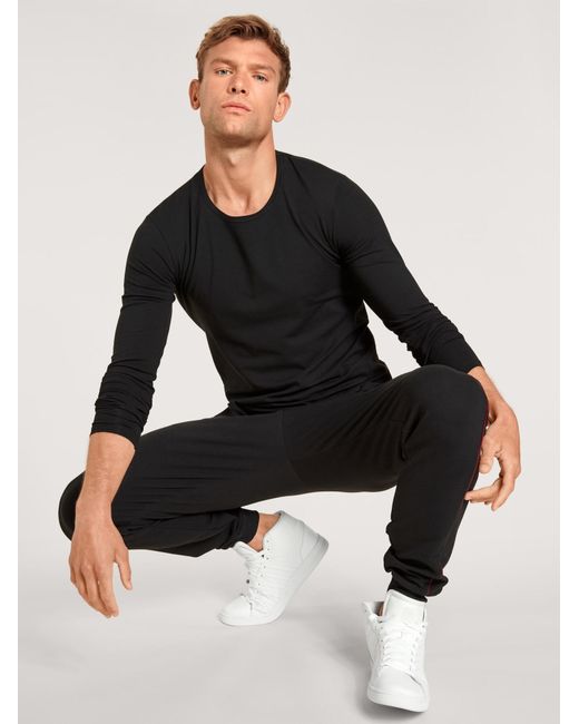 Calida Pyjamahose Remix Basic Lounge in Black für Herren