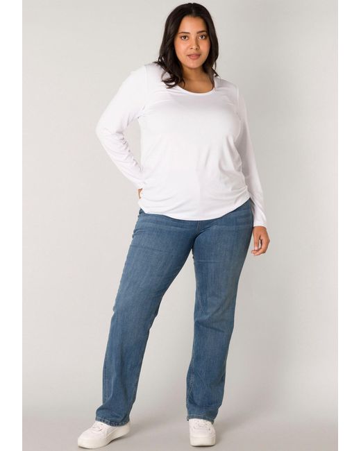 Base Level Curvy Blue Shirt