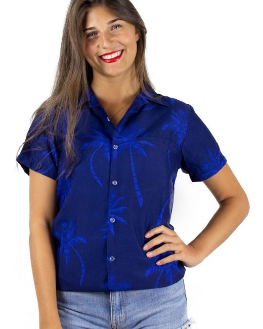 King Kameha Blue Bluse Palmshadow