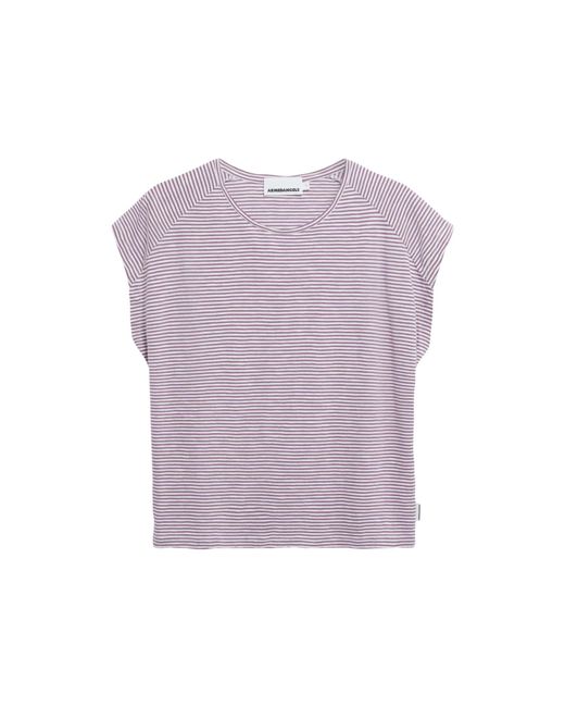 ARMEDANGELS Purple T-Shirt Oneliaa Lovely Stripes