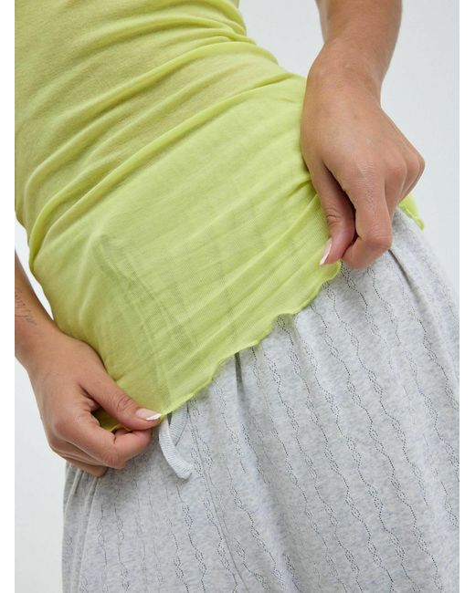 Seamless Basic Green Top Flounce