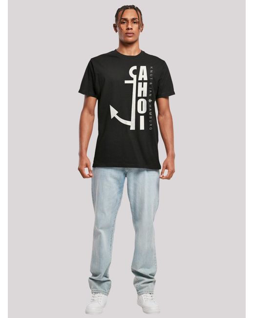 F4NT4STIC T-Shirt Ahoi Anker Crop Knut & Jan Hamburg in Black für Herren