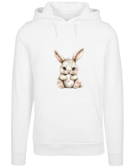 F4NT4STIC White Sweatshirt 'Niedlicher Osterhase Mit Ei'