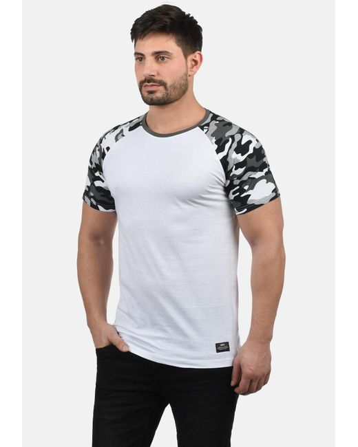 Solid Rundhalsshirt 'cahil' in Black für Herren