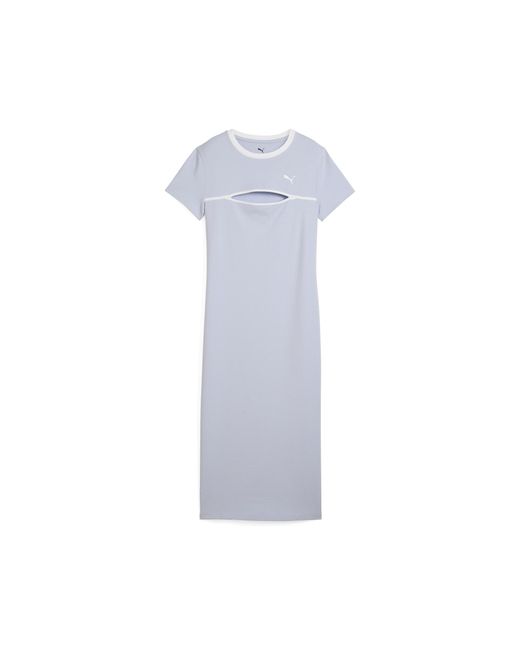 PUMA Blue Sweatkleid WARDROBE ESS Midikleid mit Cut-out