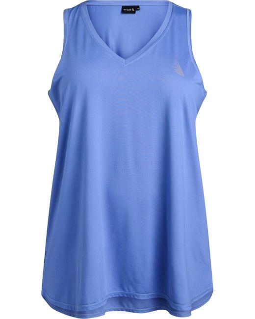 Active By Zizzi Blue Sporttop 'Abasic'