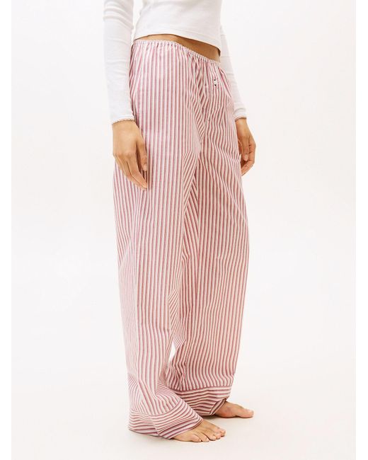 Tommy Hilfiger Pink Essential Pointelle-Pyjama Aus Popeline