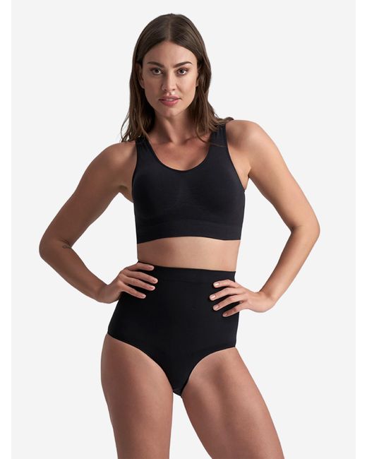 Bye Bra Black Shapingslip Soft Touch Seamless Mid Waist Brief