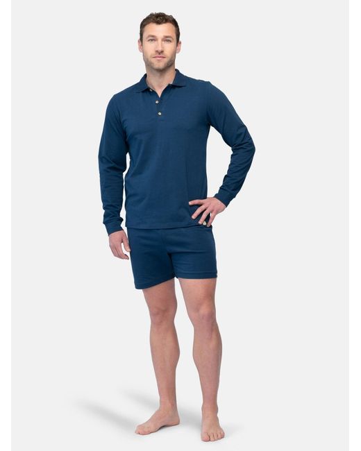 greenjama Pyjama Lang in Blue für Herren