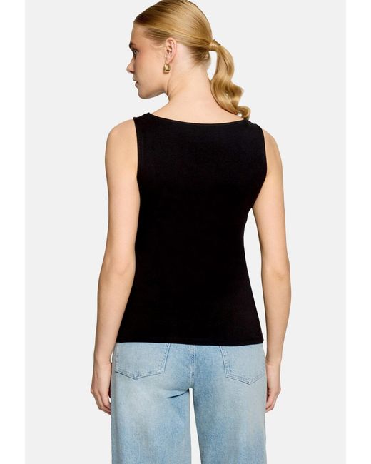 Zero Black Basic Shirt Mit U-Boot-Ausschnitt