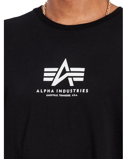 Alpha Industries Shirt Basic Mid Logo in Black für Herren