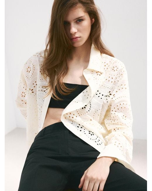 Mango White Bluse Eleonor